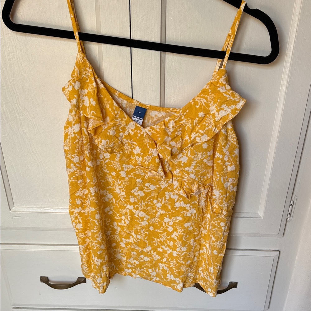 Old Navy Yellow Floral Camisole Top Size M